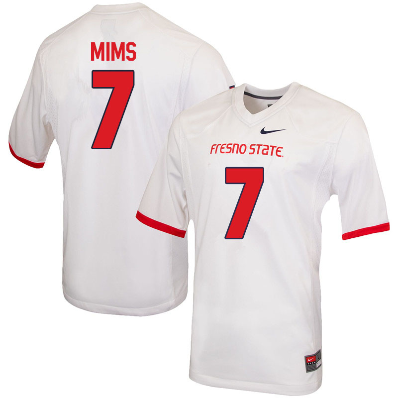 Men #7 Jordan Mims Fresno State Bulldogs College Football Jerseys Sale-White
